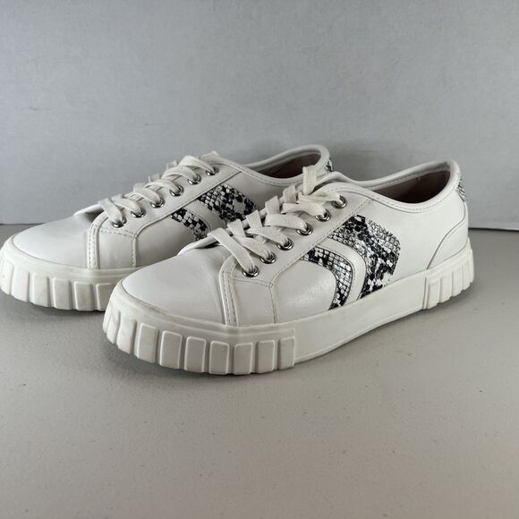 DV By Dolce Vita Womens Dwella Snake Embossed Low Top Sneakers Arrow Size 9 - Picture 1 of 7